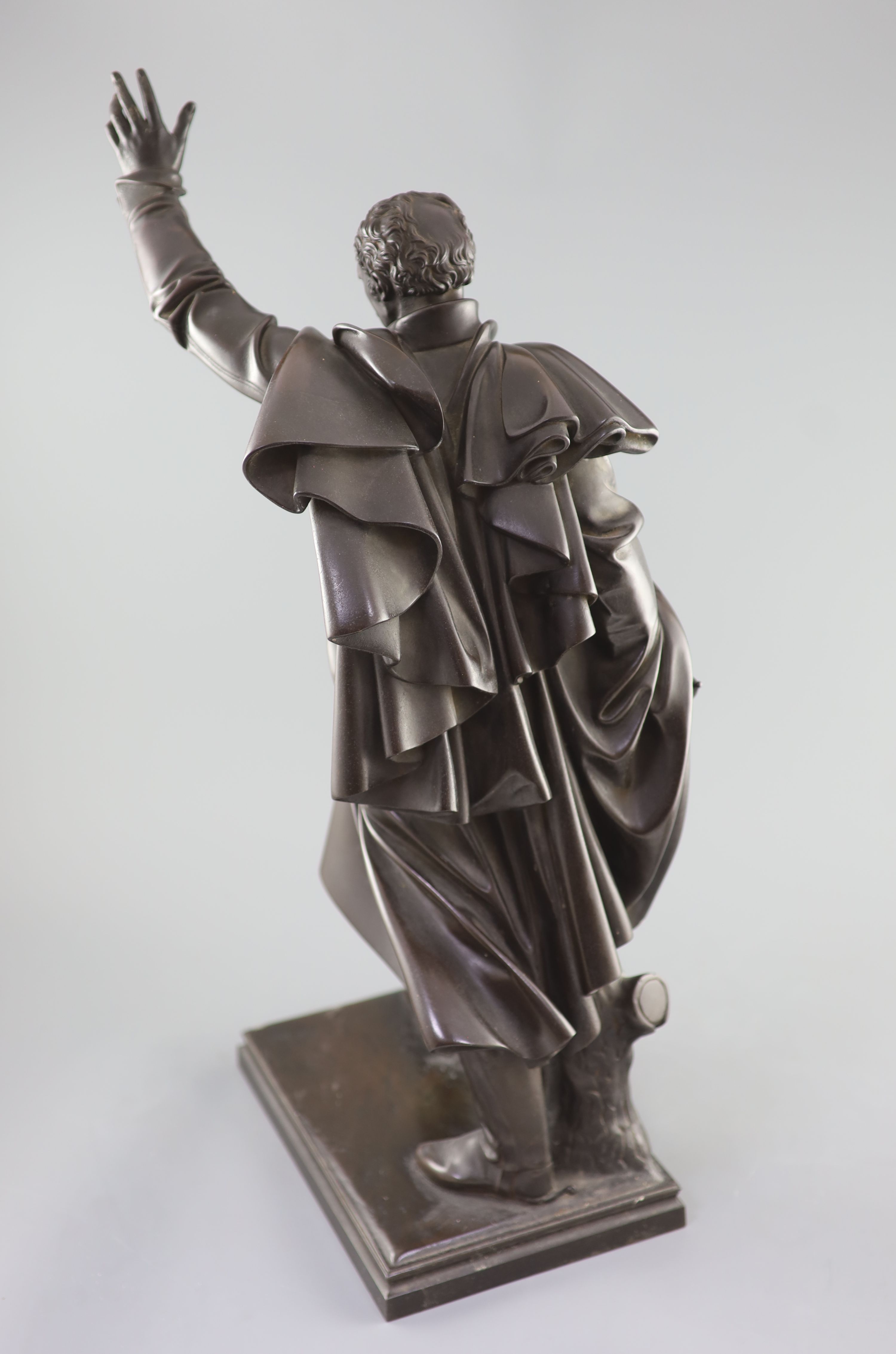 After Christian Daniel Rauch (1777-1857) a large 19th century bronze figure of Field Marshall Prince Gebhard von Blucher (1742-1819) 67cm high.